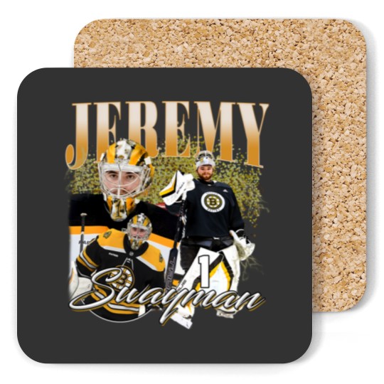Discover Jeremy Swayman Coasters Ice Hockey American Professional Hockey Championship Sport Merch Vintage Coasters