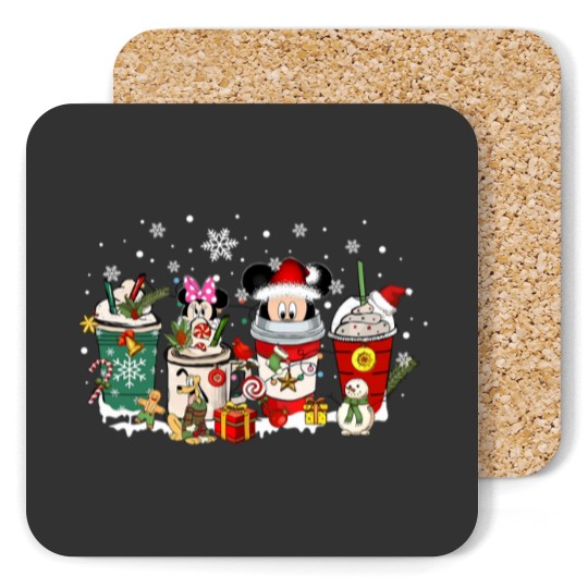 Discover Cute Animated Mouse Christmas Coffee Coasters, Mouse Christmas Coasters
