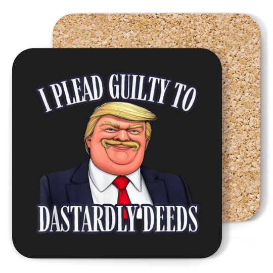 Discover Dastardly Deeds Funny Trump Cartoon Style Graphic Coasters