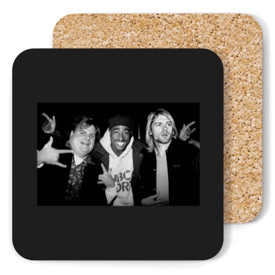 Discover Chris Farley Kurt Cobain Tupac Unisex Coasters