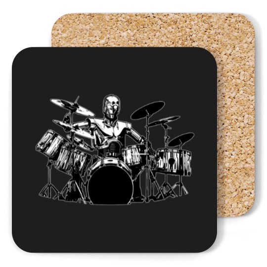 Discover C3PO Drum Coasters Robot Playing Cool Drum Kit Coasters Funny