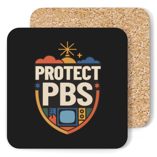 Discover Protect PBS Coasters, PBS Unisex Coasters, Political Protest Coasters, Save Public Broadcasting, Anti Trump Coasters