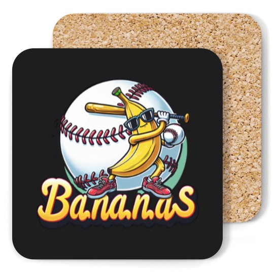 Discover Let's Go Bananas Baseball Coasters, Sports Team Mascot Coasters