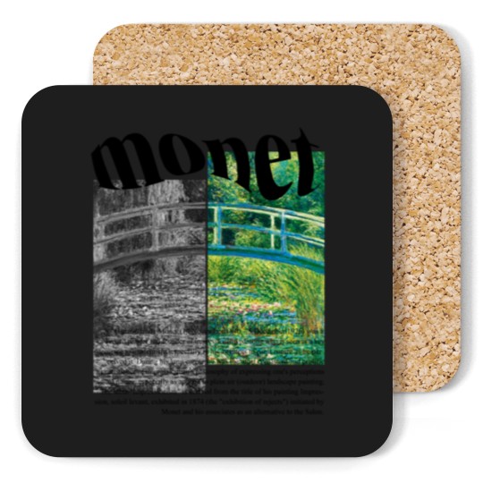 Discover Claude Monet Coasters, Minimalist Art, The Water-Lily Pond Coasters