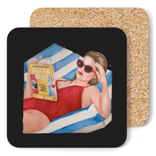 Discover Beach Read by Emily Henry book Coasters | Super soft cotton bookish Coasters