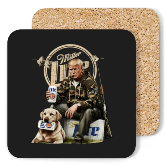 Discover trump hunting miller lite beer Coasters