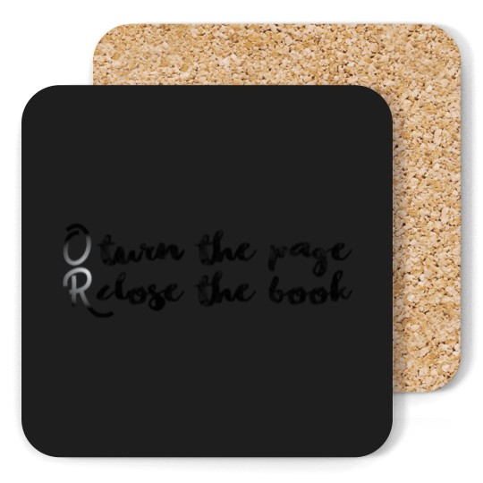 Discover turn the page or close the book Coasters