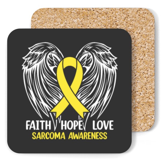 Discover Sarcoma Awareness Yellow Ribbon Men Women Warrior Coasters