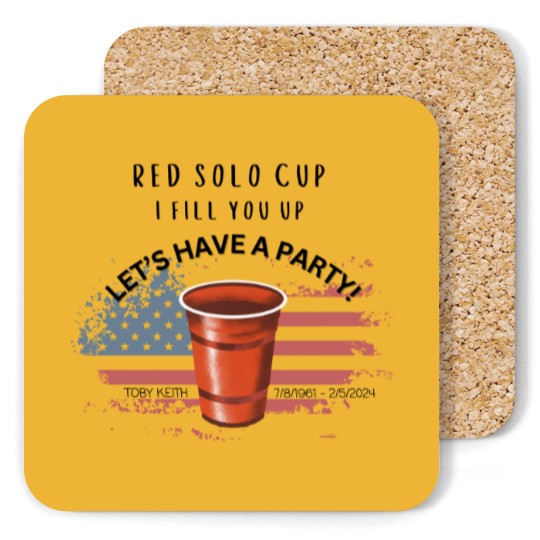 Discover Toby Keith Coasters, Rememberance of Toby, Red Solo Cup