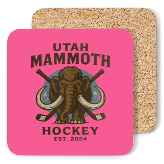 Discover Utah Mammoth Hockey Coasters, Utah Mammoth Coasters, Unisex Sports Coasters