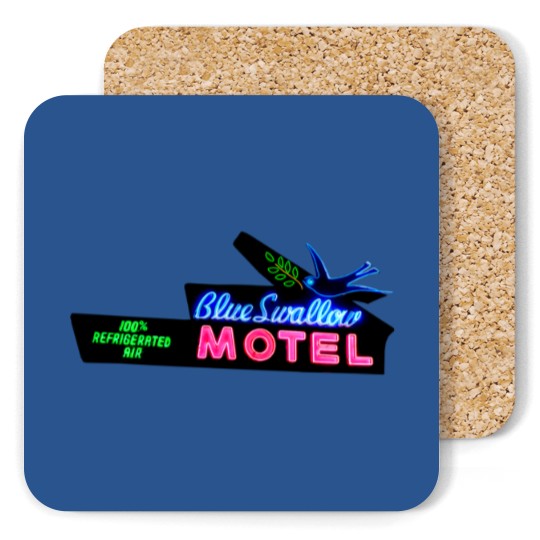 Discover Blue Swallow Motel Neon Sign Route 66 Coasters