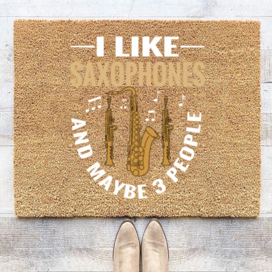 Discover Jazz Music Instrument Saxophone Boys Saxophonist Coir Doormats