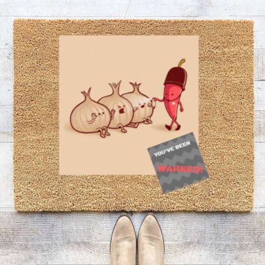 Discover pepper spray man gets his onions.. Coir Doormats