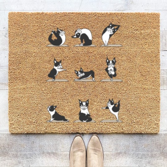 Discover Boston Terriers Yoga Coir Doormats