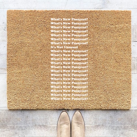Discover What's New Pussycat? White Text - Whats New Pussycat - Coir Doormats