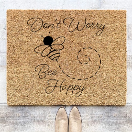 Discover Don't Worry, Bee Happy - Dont Worry Bee Happy - Coir Doormats