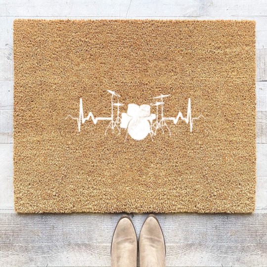 Discover Heartbeat Drums - Drummer Music Gift Coir Doormats