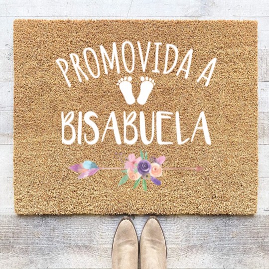 Discover Promovida A Bisabuela Spanish Baby Shower Great Grandma Gift Coir Doormats