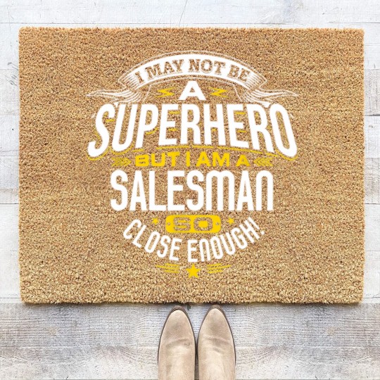 Discover Salesman Idea Professional Superhero Salesmen Coir Doormats