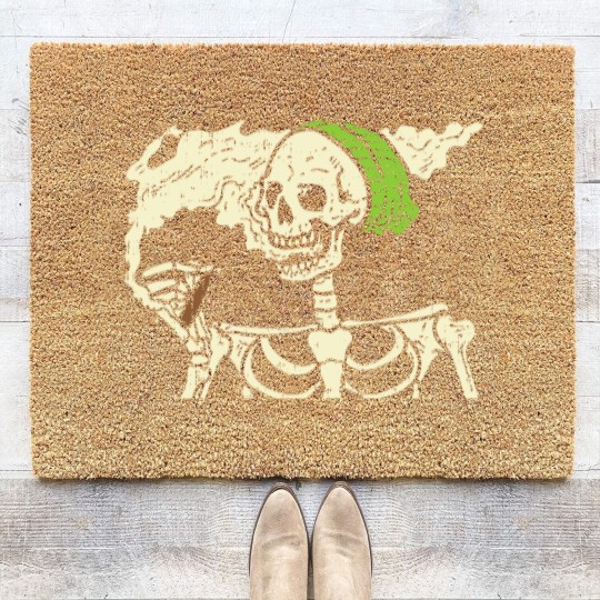 Discover Weed Halloween Skeleton Coir Doormats
