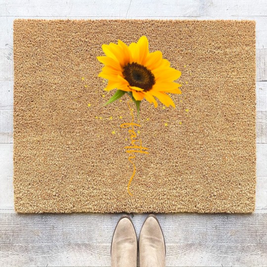 Discover Sunflower Coir Doormats Faith Beautiful yellow sunflower sunflower blooms funny