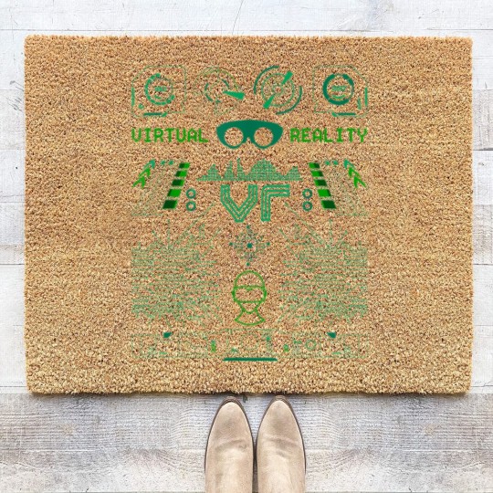 Discover Virtual Reality VR Retro Gamers Coir Doormats