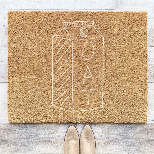Discover Minimal Cartoon Oat Milk Apparel / Vegan & Vegetarian Coir Doormats
