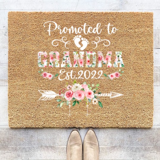 Discover Promoted To Grandma Floral Leveled Up To Grandma Coir Doormats
