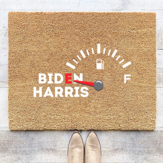 Discover Funny Biden Gas Coir Doormats | Empty Fuel Tank Gas Shortage Coir Doormats