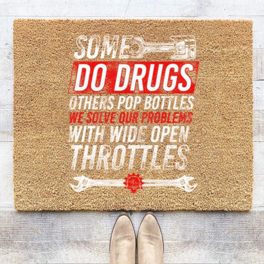 Discover Wide Open Throttle Coir Doormats - Car or Truck Racing Coir Doormats