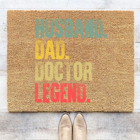 Discover Mens Funny Vintage Coir Doormats Husband Dad Doctor Legend Retro Coir Doormats