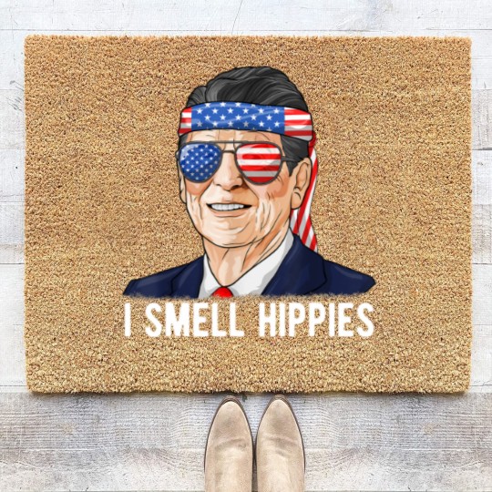 Discover Reagan Ronald Coir Doormats Conservative President I Smell Hippies Coir Doormats