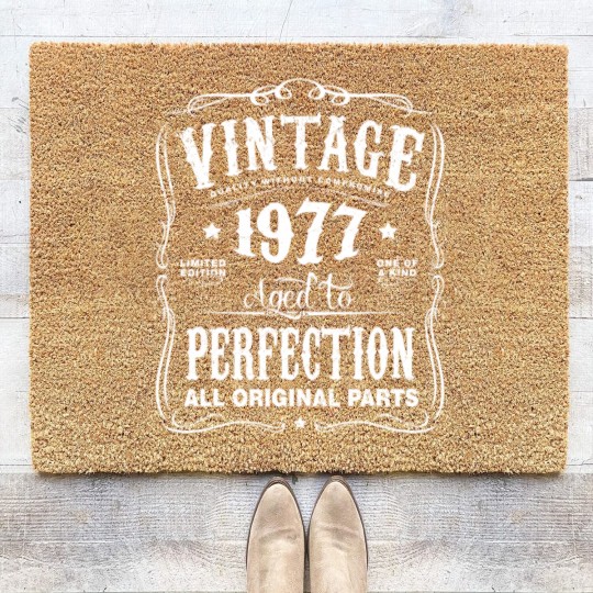 Discover Vintage Made In 1977 41st Birthday Coir Doormats