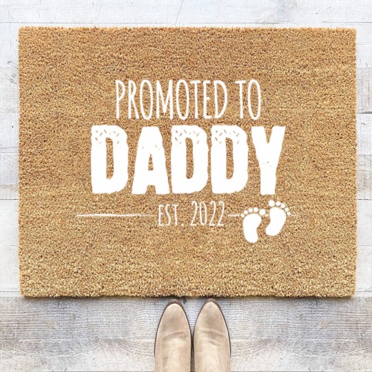 Discover Promoted to Daddy 2022 Soon to be Dad Husband Gift Coir Doormats
