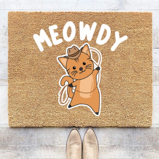 Discover Cowboy Cat Coir Doormats Meowdy Howdy Cat Cowboy With Lasso Cute Cats