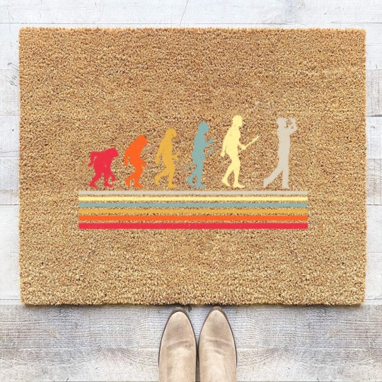 Discover Retro Golf Evolution Gift For Golfers & Golf Players Coir Doormats