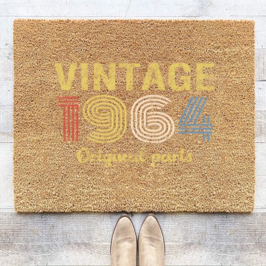 Discover 57th Birthday Coir Doormats for Men - Retro Birthday - 1964 Original Parts