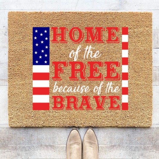 Discover Liberal Coir Doormats, Home Of The Free Because Of The Brave Coir Doormats, Patriotic Coir Doormats, 4th Of July Coir Doormats, Military Wife, Independence Day Coir Doormats