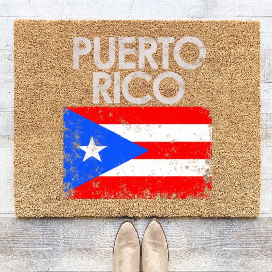 Discover Vintage Puerto Rico Rican Flag Coir Doormats