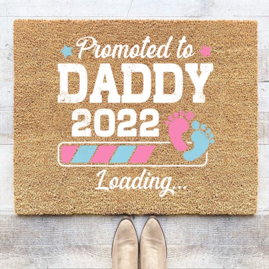 Discover Promoted To Daddy Funny Family With Cute Footprint Coir Doormats