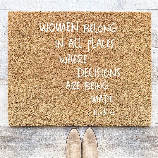 Discover Womens Equal Rights Women Rights Political Feminism Feminist Gift V-Neck Coir Doormats