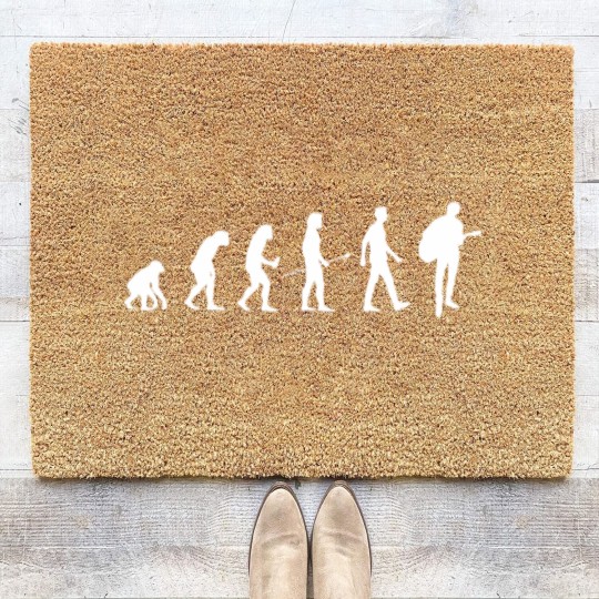 Discover Acoustic Guitar Player Evolution Guitarist Gift Coir Doormats