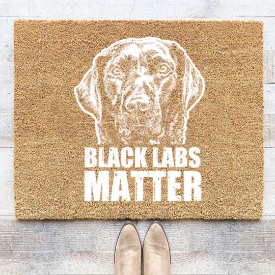 Discover Black Labs Matter Funny Dog Animal Lover Coir Doormats