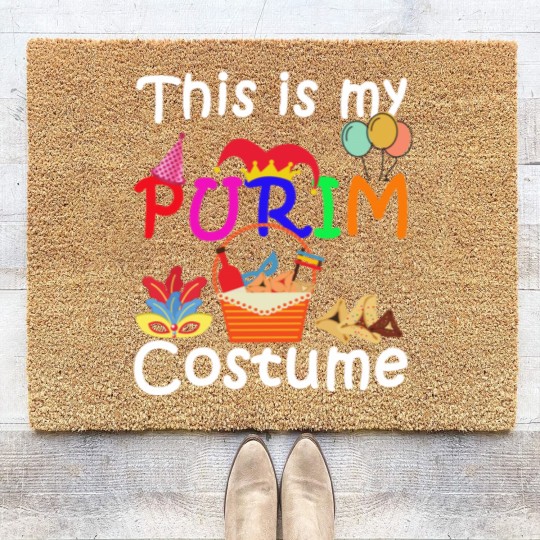 Discover This Is My Purim Costume Jewish Coir Doormats