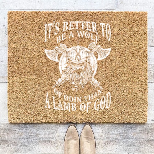 Discover Be a wolf of Odin - Better than a lamb of God Coir Doormats