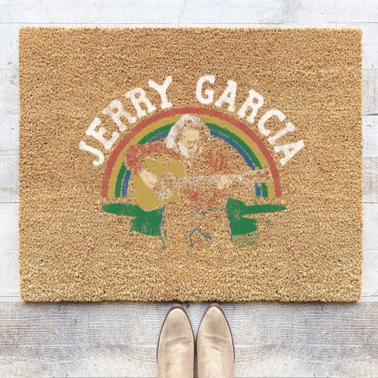 Discover Jerry Garcia Band Jerry & Guitar Vintage Style Adult Short Sleeve Coir Doormats Graphic Tees