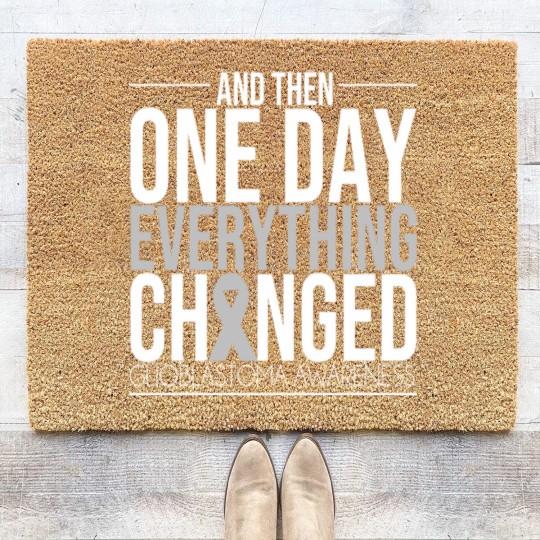 Discover Glioblastoma Awareness Figh Brain Tumor Cancer Coir Doormats
