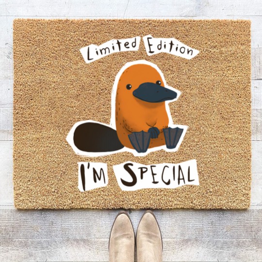 Discover  - I'm Special Platypus - Cute Weird Animal - Platypus - Coir Doormats