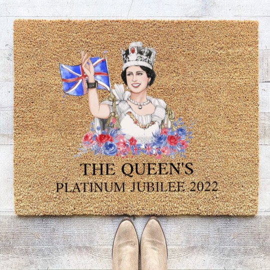 Discover Queen Elizabeth II Platinum Jubilee 1952-2022 CELIBRATION Coir Doormats  Union Jack Coir Doormats The Queen's Crown Royal Coir Doormats