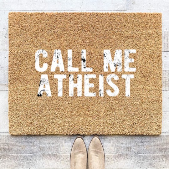 Discover ATHEIST/anti religion : Call me Atheist Coir Doormats